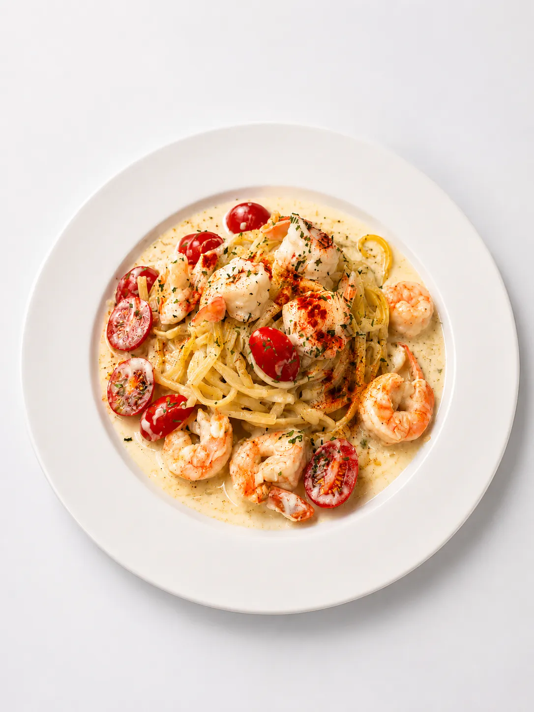 Creamy Seafood Pasta at Rig Shack Restaurant, Seafood Restaurant in Odessa